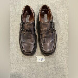 Brown Leather Loafers with Buckle by Nunn Bush